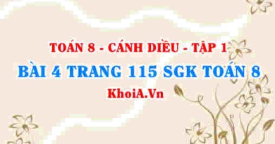 Bài 4 trang 115 SGK Toán 8 tập 1 Cánh Diều